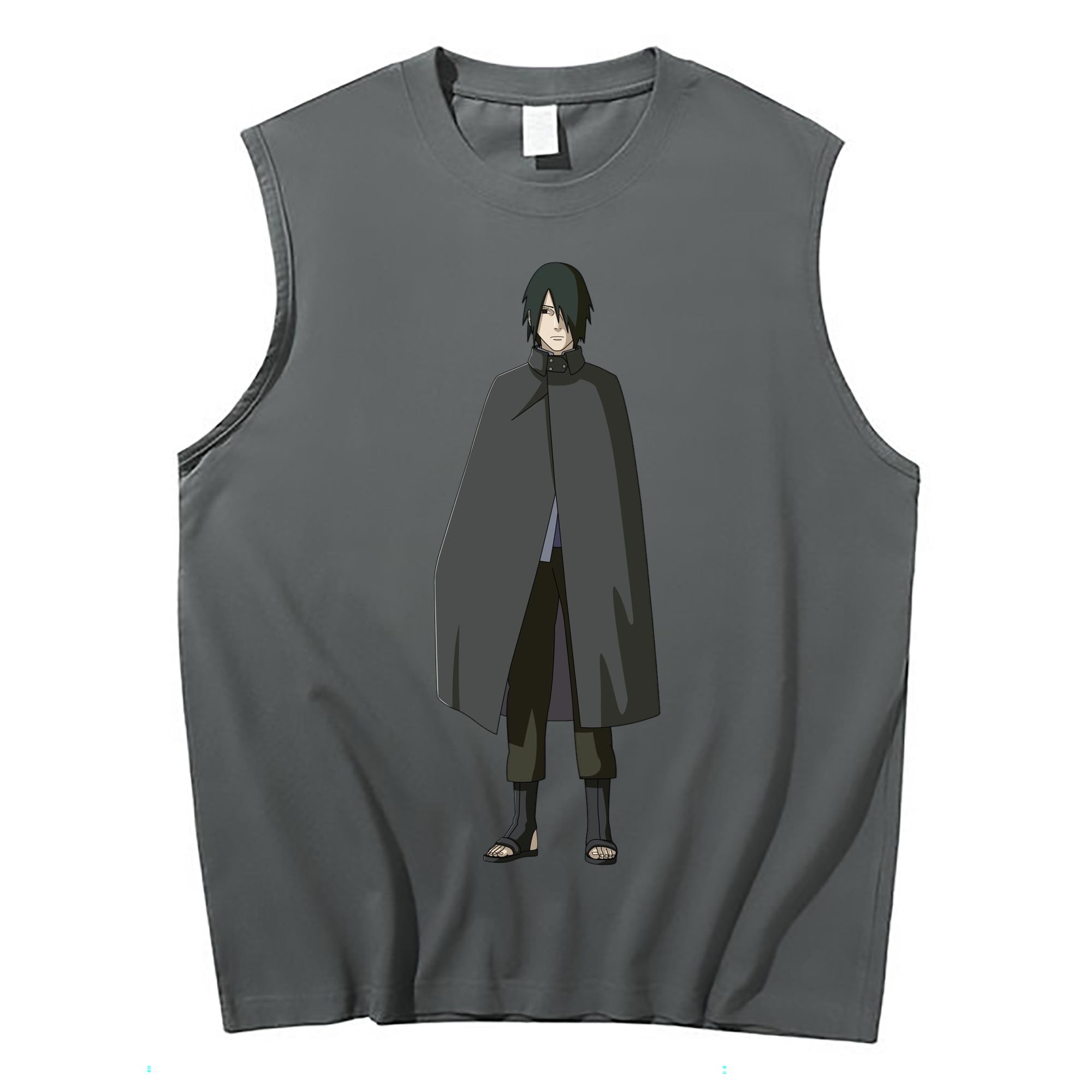 （画像用） NARUTO -ナルト- うちは サスケ Uchiha Sasuke コットン100％タンクトップ（フロントプリント）